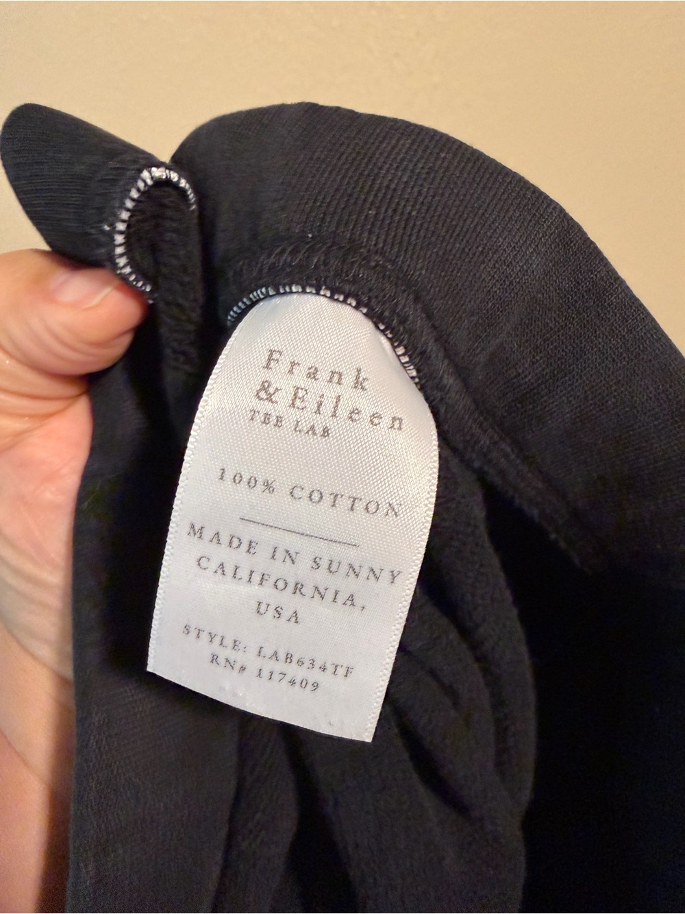 Frank and Eileen Wide Leg Crop Sweat Pants Size Large Pull On Cotton - Picture 4 of 7